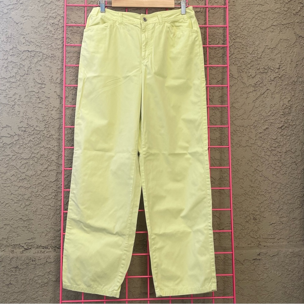 Vintage light lemon green Liz Claiborne cotton pants